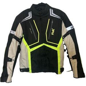 HWK Mesh Motorcycle Jacket Riding Motorbike Biker CE Armored Black Green Mens S
